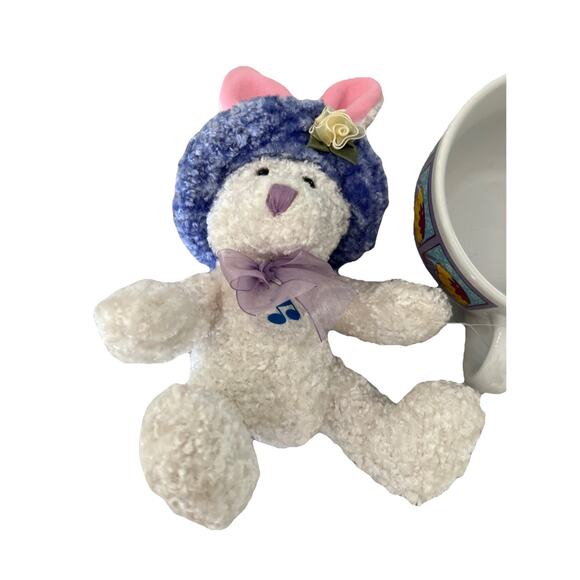 Vintage Dan Dee Coffee Soup Mug Tea Cup with Plush Bunny Gift Set Easter Spring - Picture 4 of 9